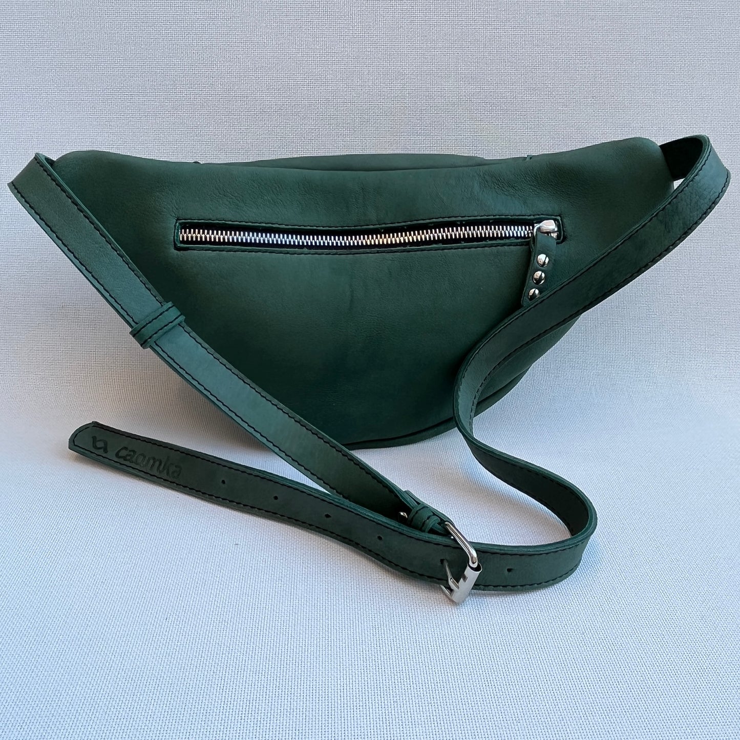Retro Chic Olive Green BioCuir® Natural Leather Exclusive Piece No. 11017