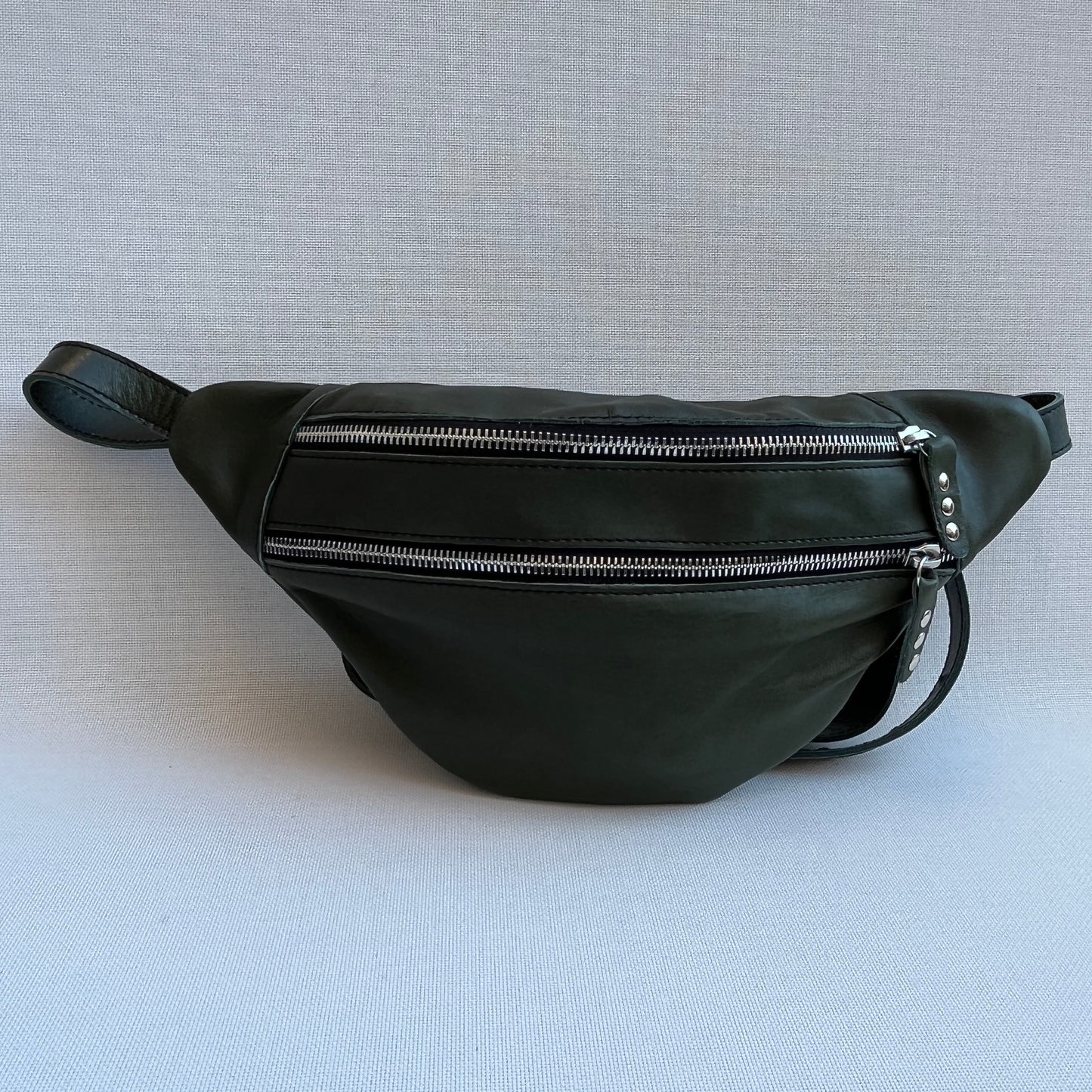 Retro Chic Bottle Green Natural leather BioCuir® Exclusive Piece No. 11022