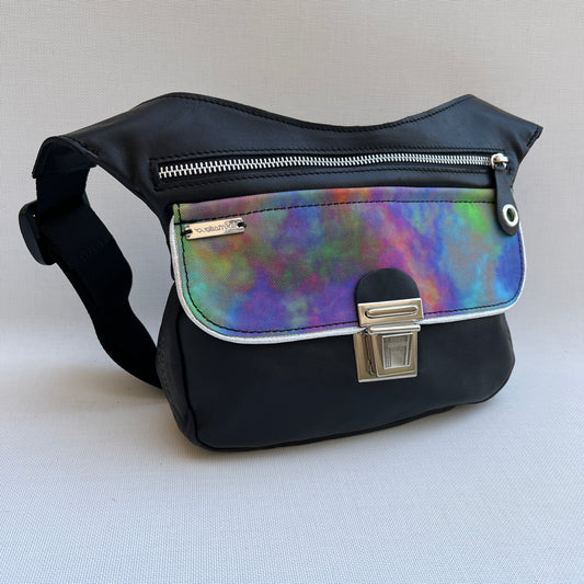 Special Black &amp; Colors BioCuir® natural leather Unique Piece No. 11961