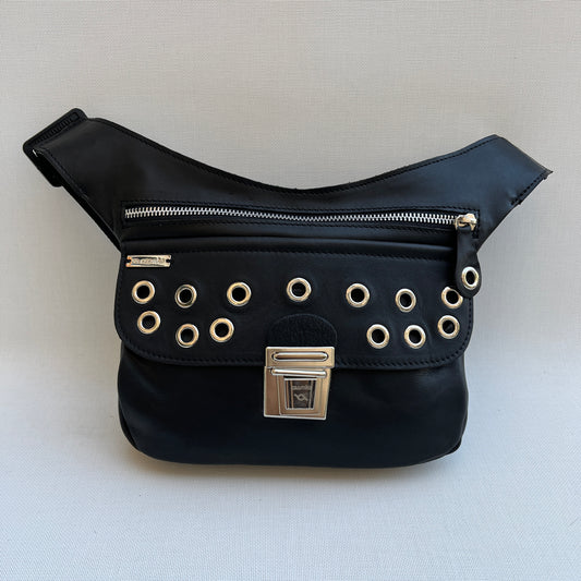 Premium Black Circles &amp; Silver Natural BioCuir® Leather Exclusive Part No. 11964