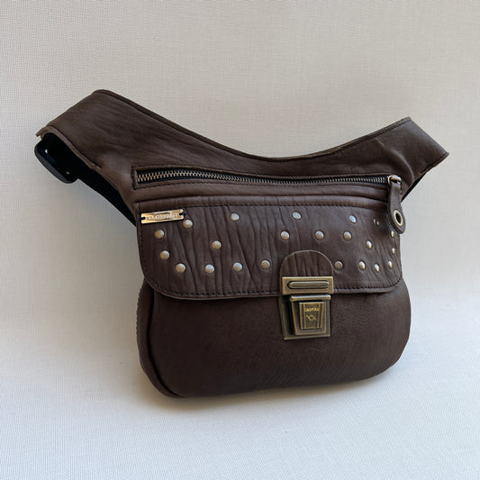 Premium Brown &amp; Old Gold Natural BioCuir® Leather Exclusive Piece No. 11969