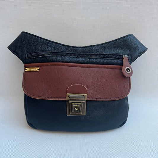 Special Black &amp; Brown BioCuir® natural leather Exclusive Piece No. 12797