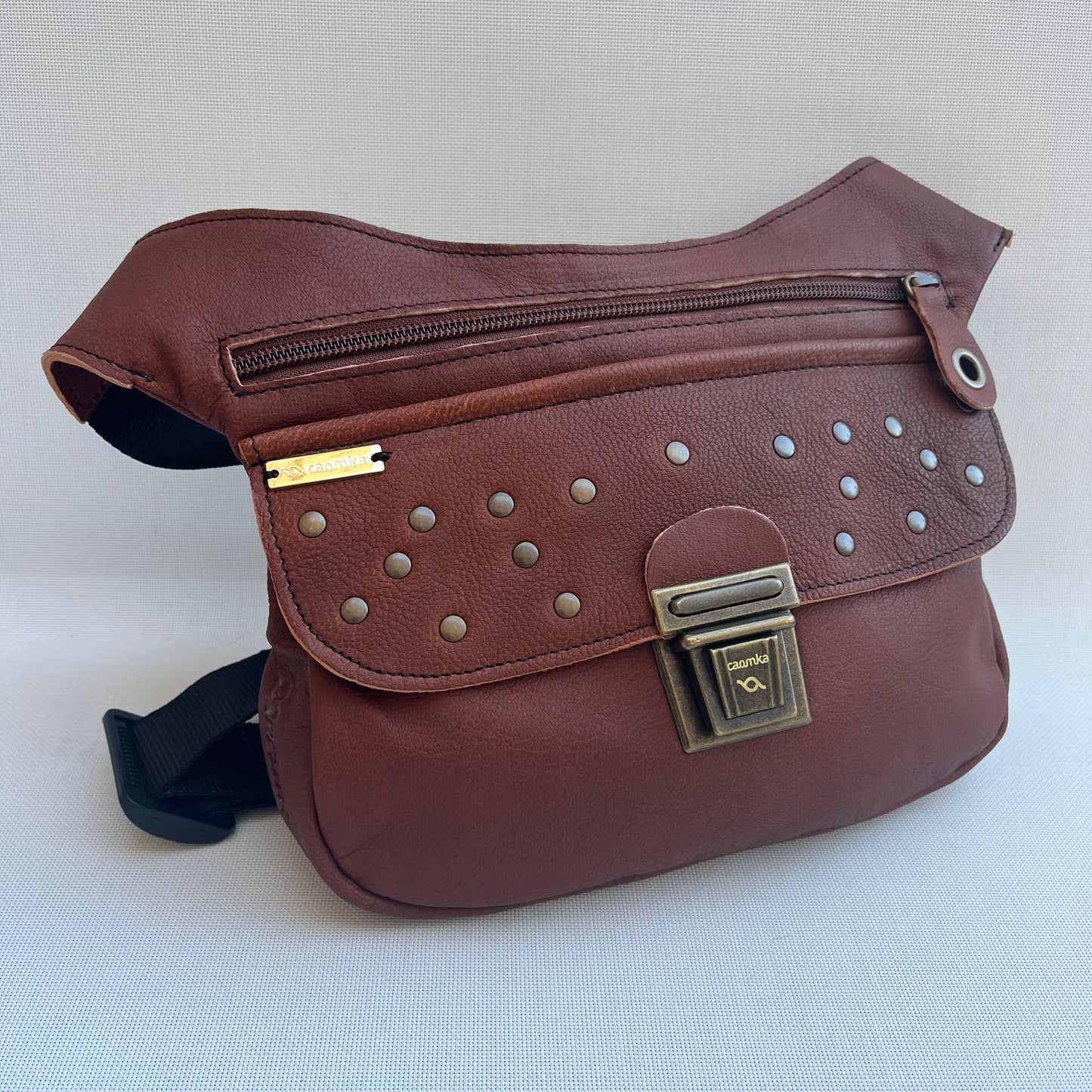 Premium Brown &amp; Old Gold Natural BioCuir® Leather Exclusive Part No. 12918