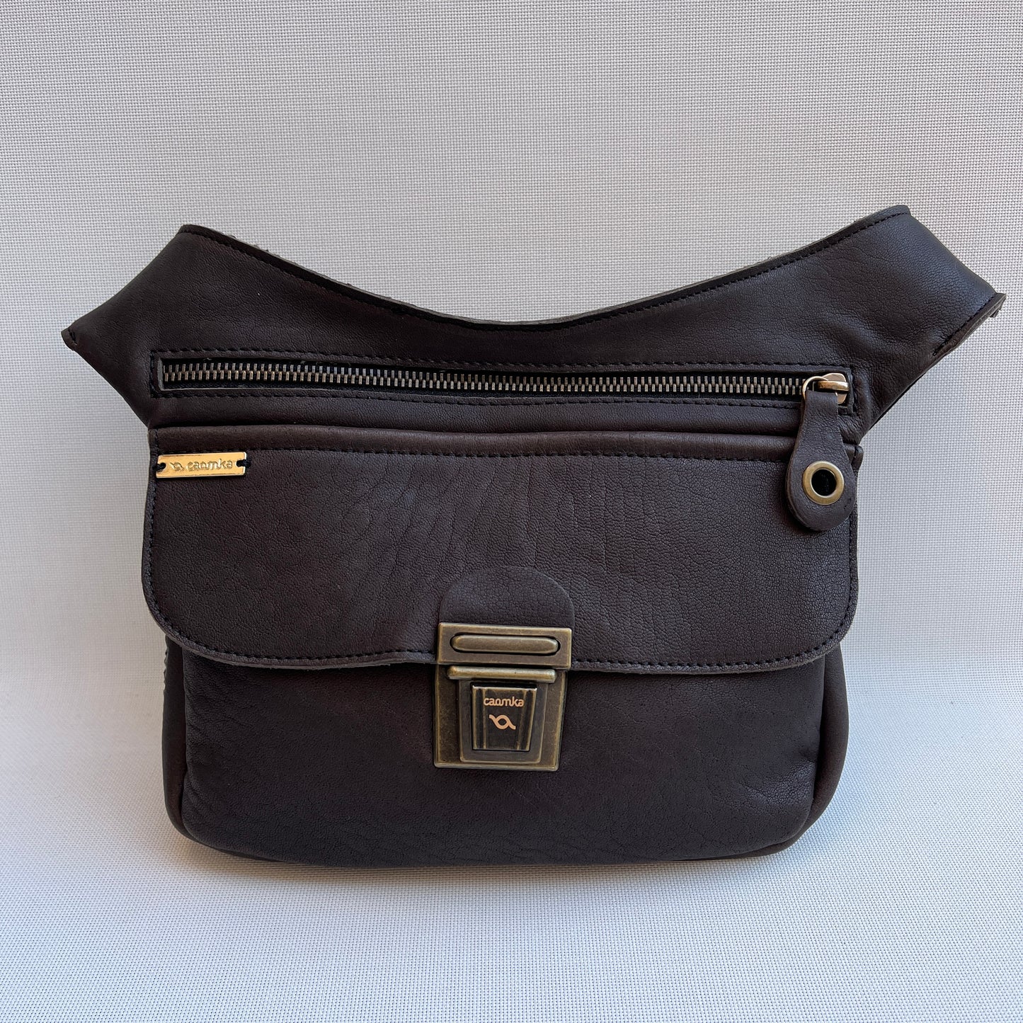 Brown Chocolate &amp; Old Gold Natural BioCuir® Leather Exclusive Piece No. 11080
