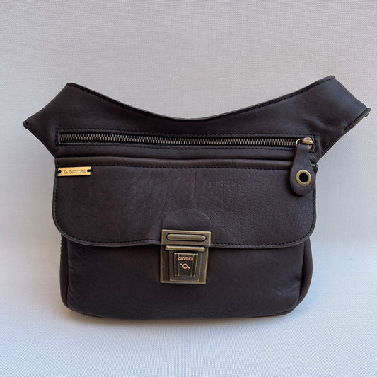 Brown Chocolate &amp; Old Gold Natural BioCuir® Leather Exclusive Piece No. 11080