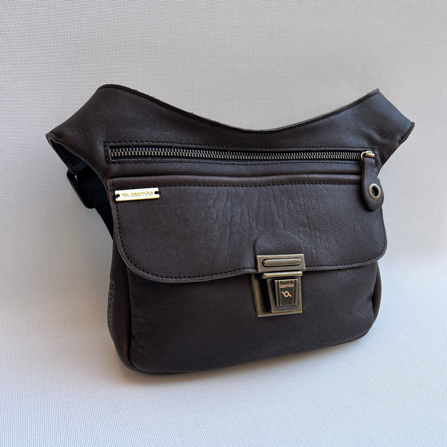 Brown Chocolate &amp; Old Gold Natural BioCuir® Leather Exclusive Piece No. 11080
