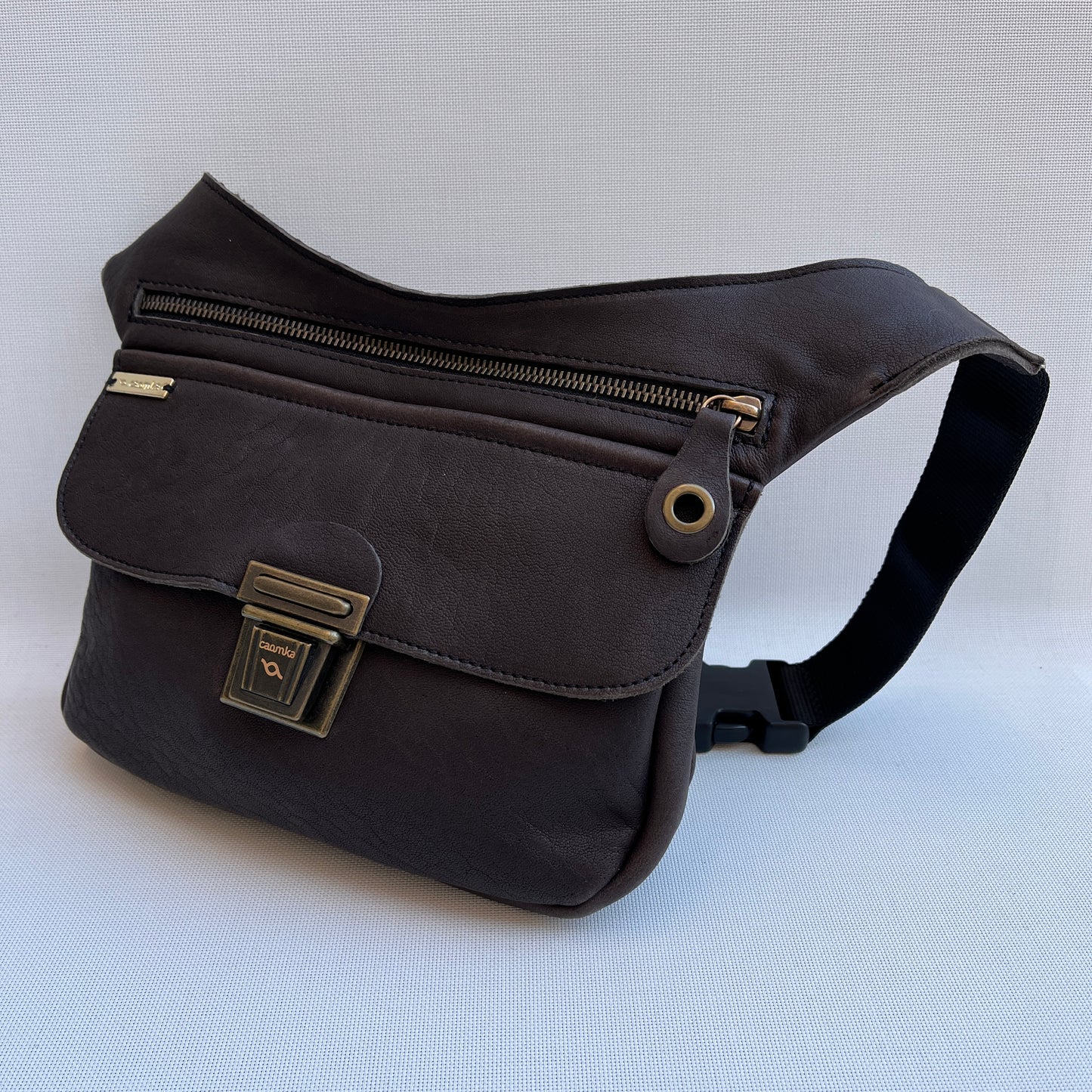 Brown Chocolate &amp; Old Gold Natural BioCuir® Leather Exclusive Piece No. 11080