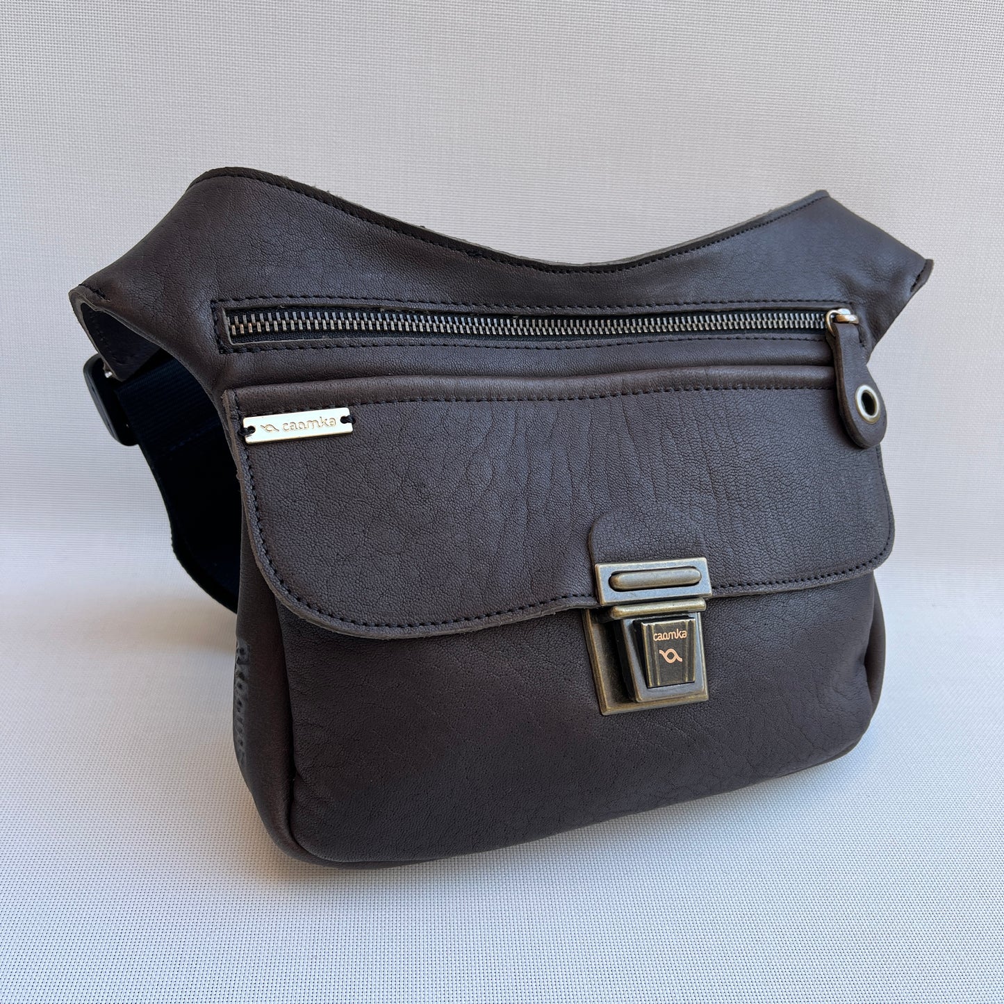 Brown Chocolate &amp; Old Gold Natural BioCuir® Leather Exclusive Piece No. 11080