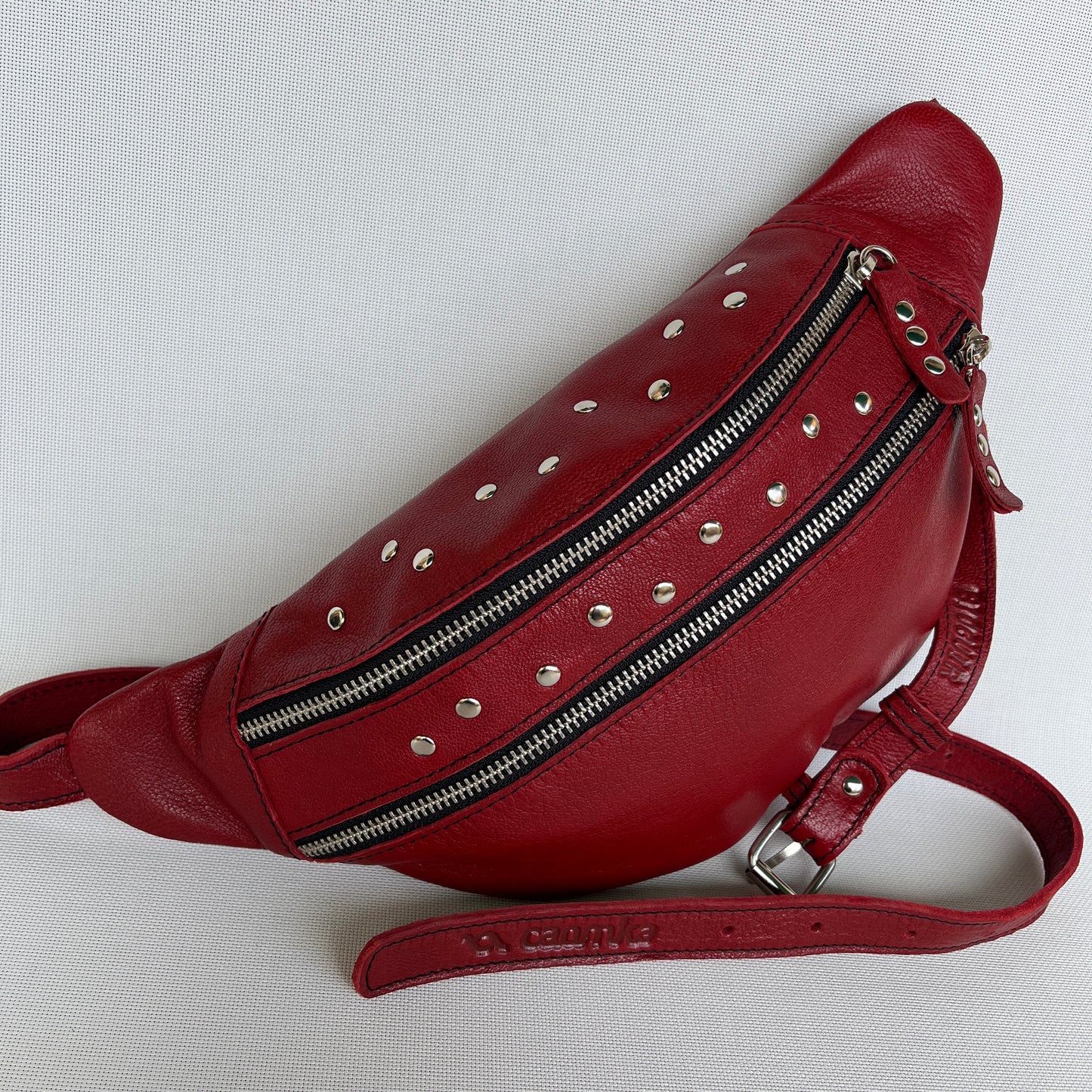 Premium Retro Chic Fuchsia Natural BioCuir® Leather Exclusive Piece No. 12986