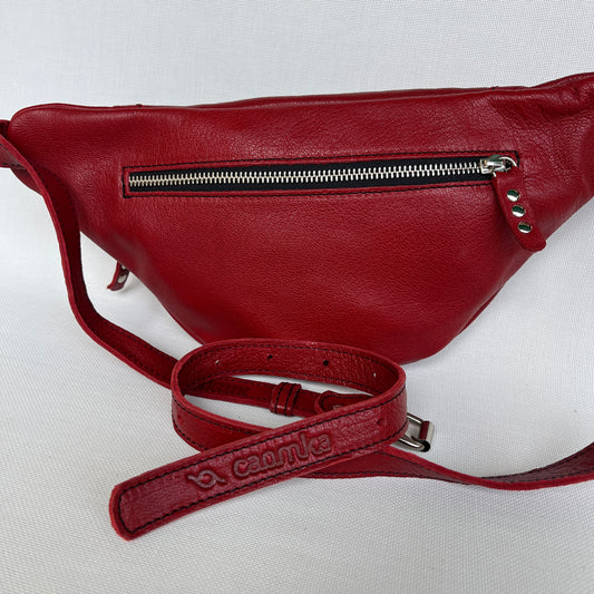 Premium Retro Chic Fuchsia Natural BioCuir® Leather Exclusive Piece No. 12986