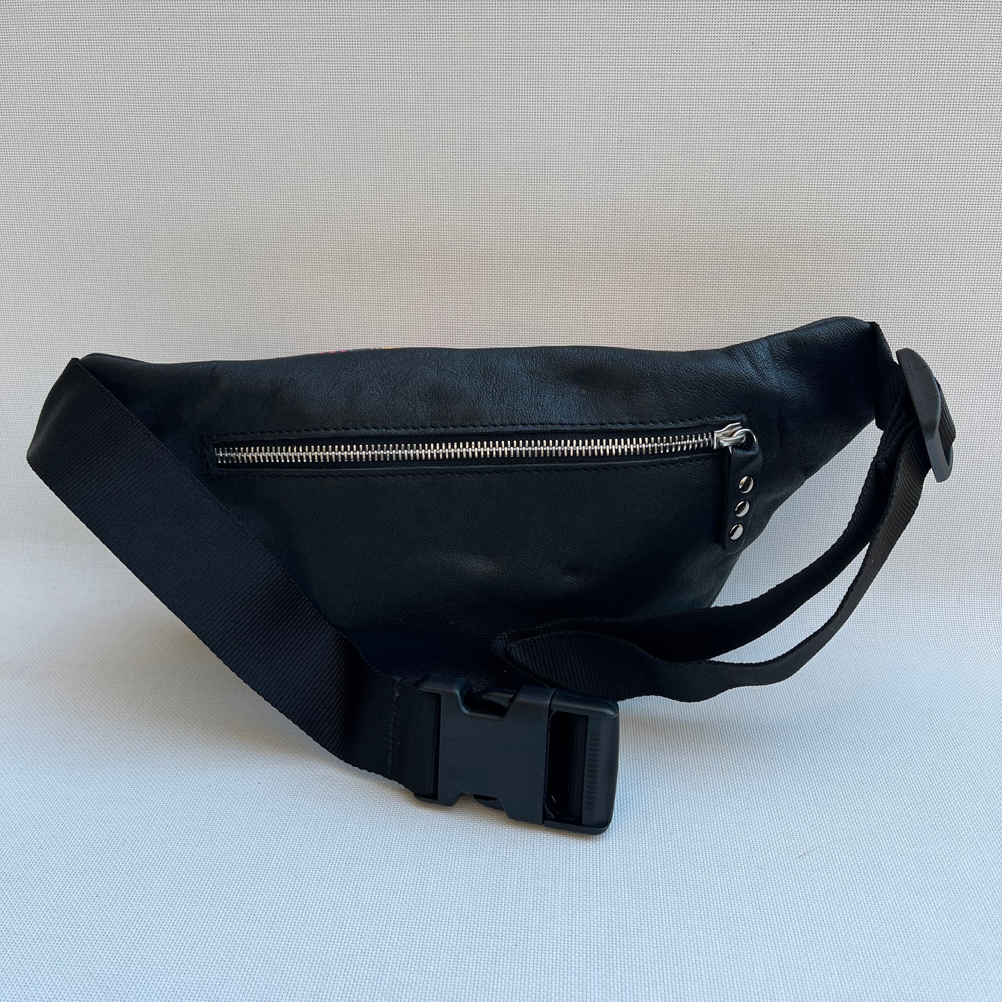 Retro Chic Special Black Mandalas BioCuir® natural leather Unique Piece No. 12845