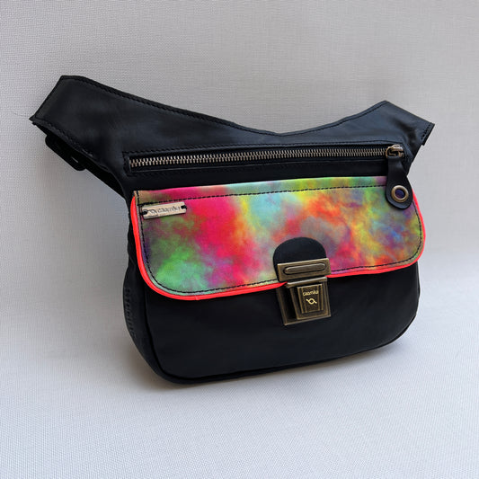 Special Black &amp; Colors BioCuir® natural leather Unique Piece No. 12004