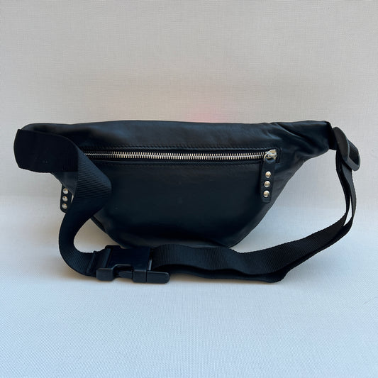 Retro Chic Special Black Mandalas BioCuir® natural leather Unique Piece No. 12782