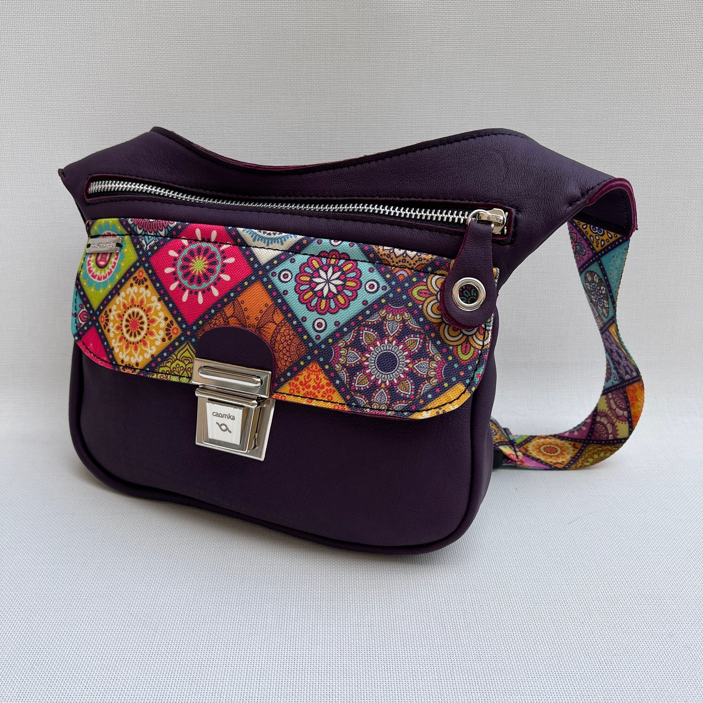 Summer Purple & Mandalas · Piel natural BioCuir® · Pieza Única Núm. 12009