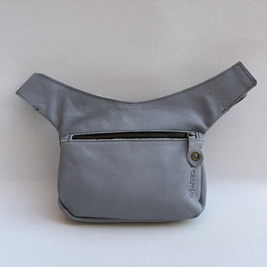Classic Bluish Gray Pearl &amp; Old Gold BioCuir® Natural Leather Exclusive Piece No. 12877