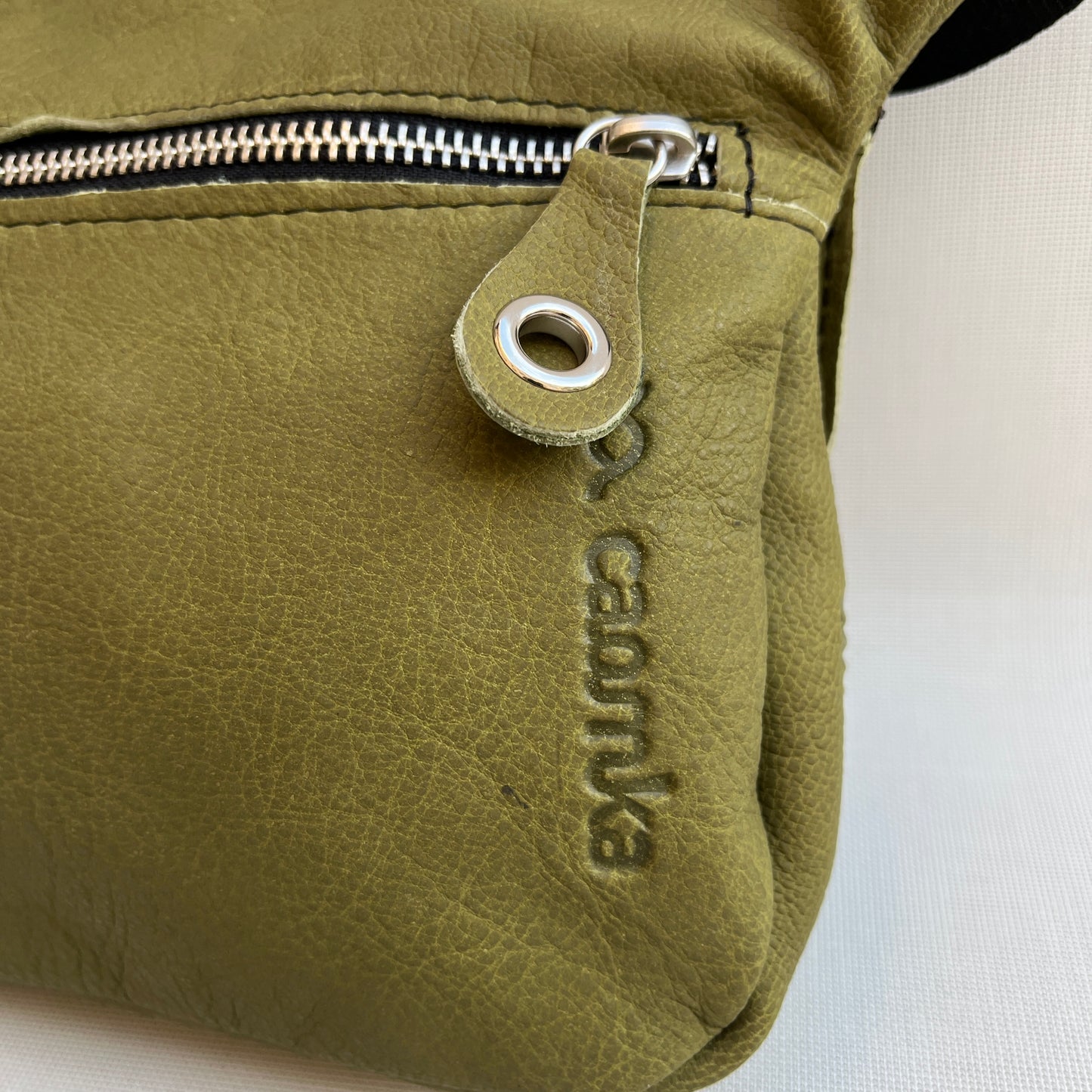 Premium SKULLS Pistachio Green &amp; Silver Natural BioCuir® Leather Exclusive Piece No. 12879