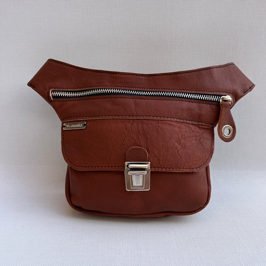 Mini Brown & Silver · Piel natural BioCuir® · Pieza Exclusiva Núm. 12823
