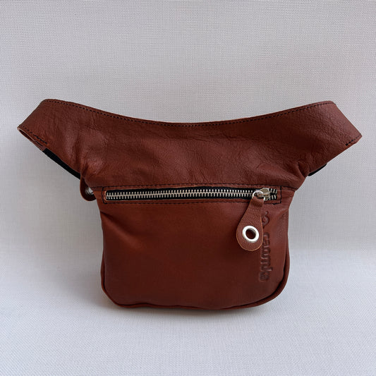Mini Brown & Silver · Piel natural BioCuir® · Pieza Exclusiva Núm. 12823