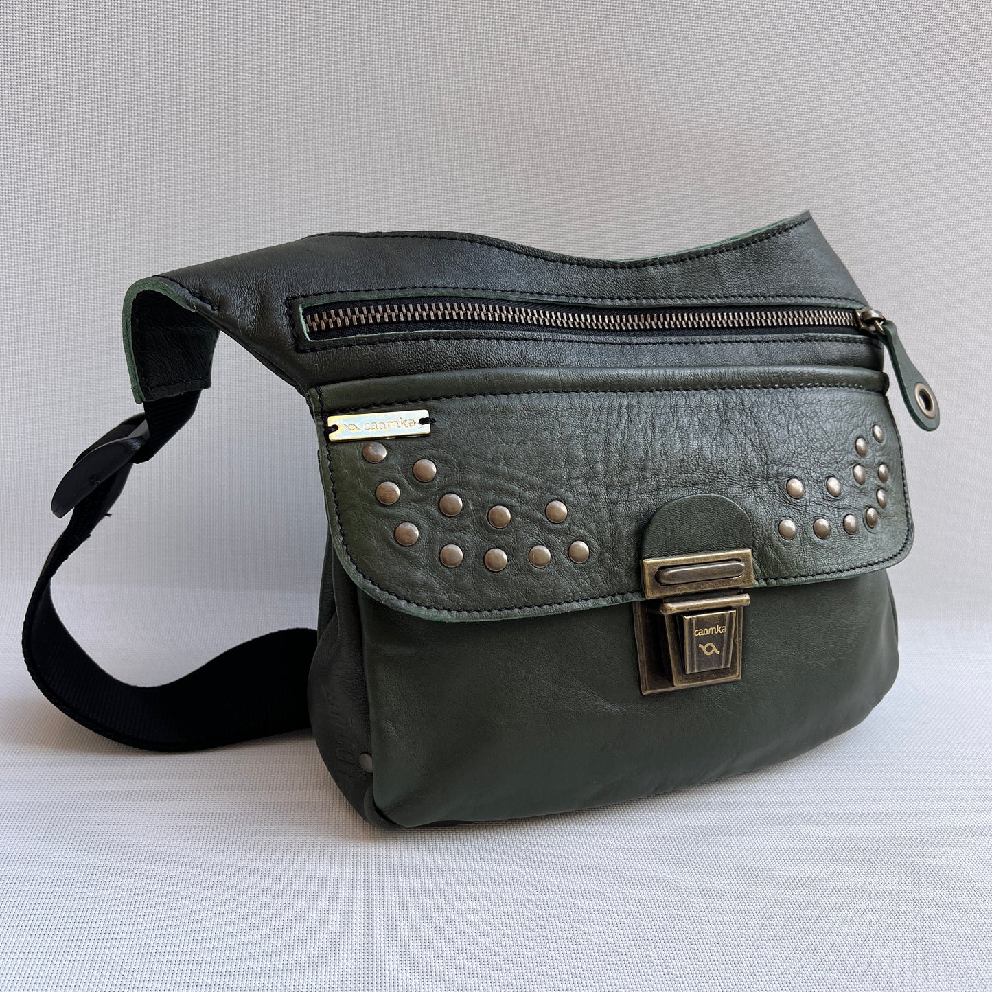 Premium Green &amp; Old Gold Natural BioCuir® Leather Exclusive Part No. 12868