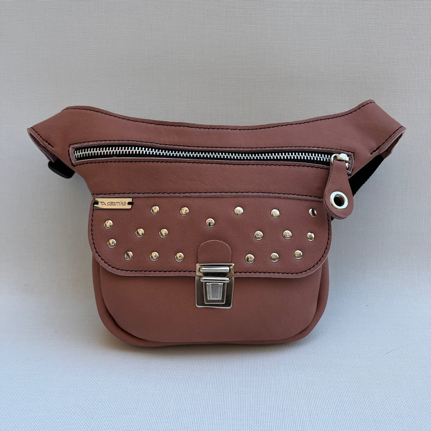 Mini Premium Pink &amp; Silver Natural BioCuir® Leather Exclusive Piece No. 11251
