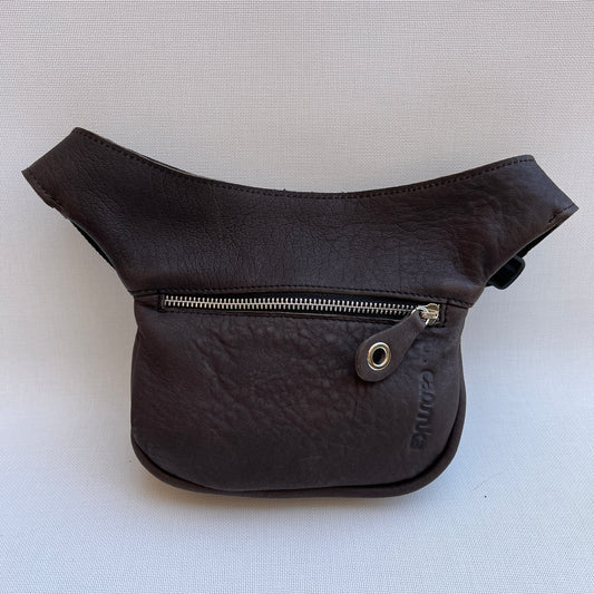 Mini Premium Brown &amp; Silver Natural BioCuir® Leather Exclusive Piece No. 12044