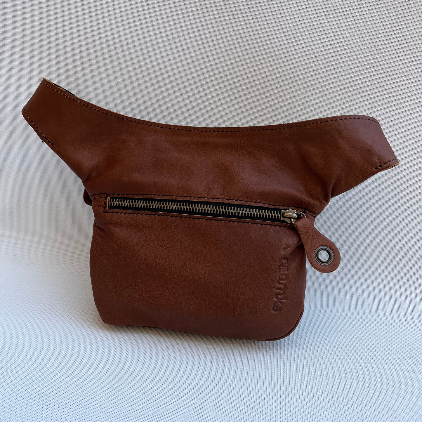 Mini Brown &amp; Old Gold Natural BioCuir® Leather Exclusive Piece No. 12039