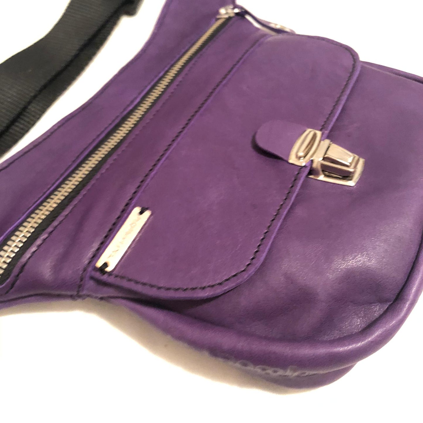 Mini Special Purple &amp; Silver BioCuir® Naturleder Einzelstück Nr. 8168