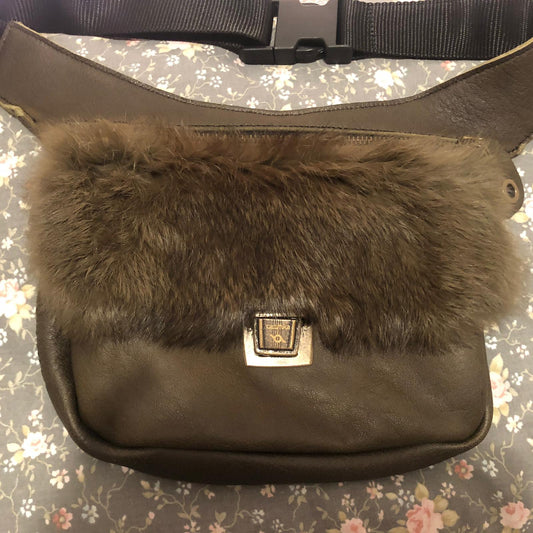 Special Brown Premium &amp; Old Gold BioCuir® natural leather Unique Piece No. 8172